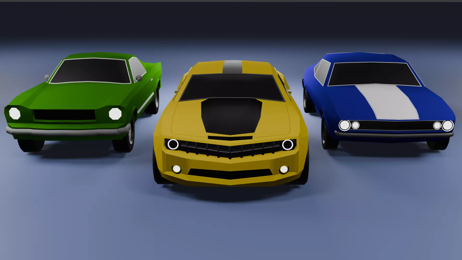 Muscle Cars - Low Poly Free low-poly 3D model