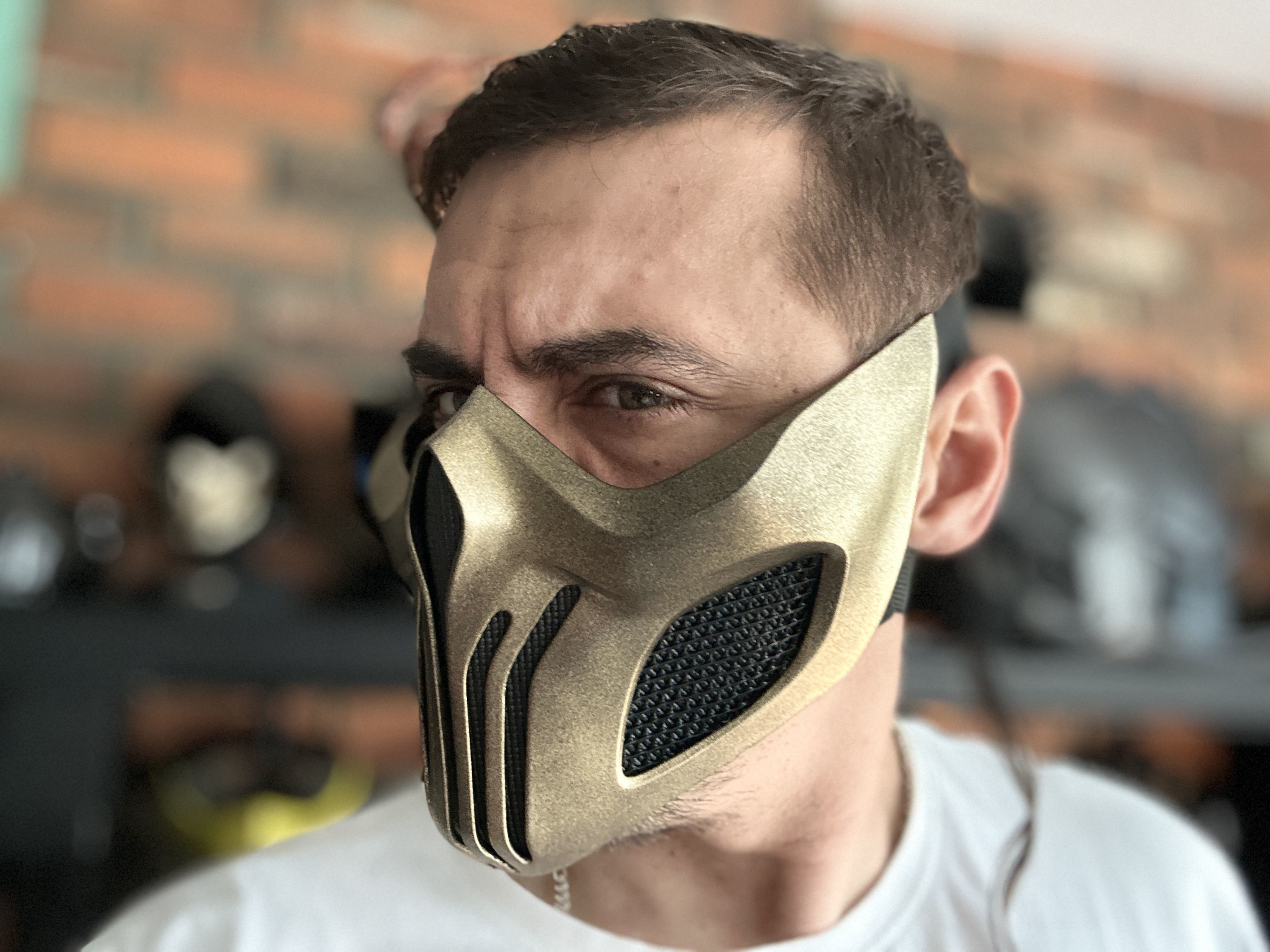 Scorpion mask from Mortal Kombat 11 - Tachijitsu Master 3D print model_3