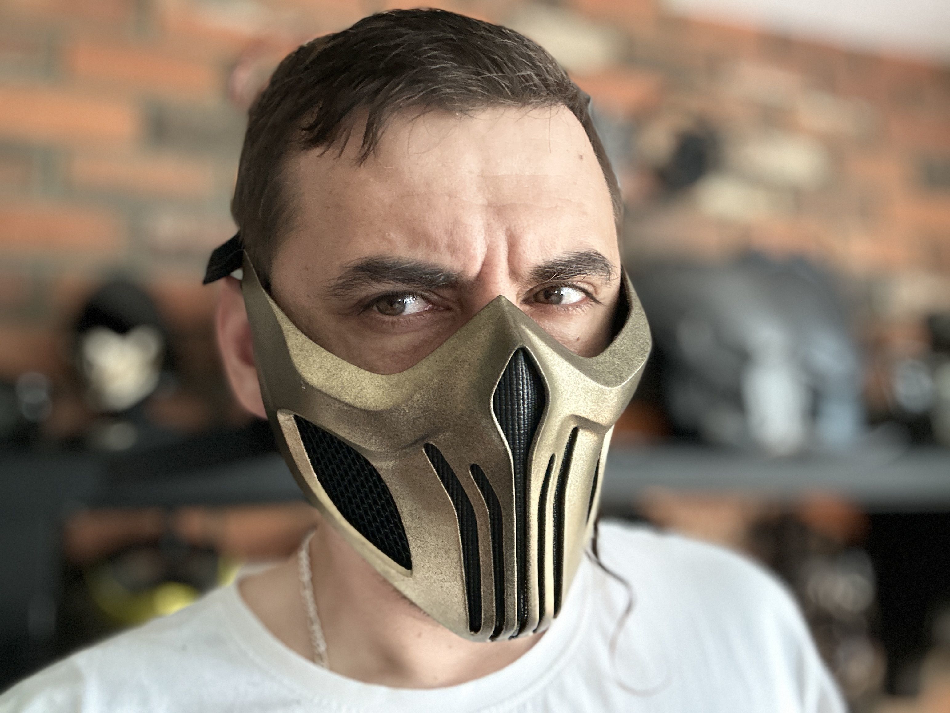 Scorpion mask from Mortal Kombat 11 - Tachijitsu Master 3D print model_2