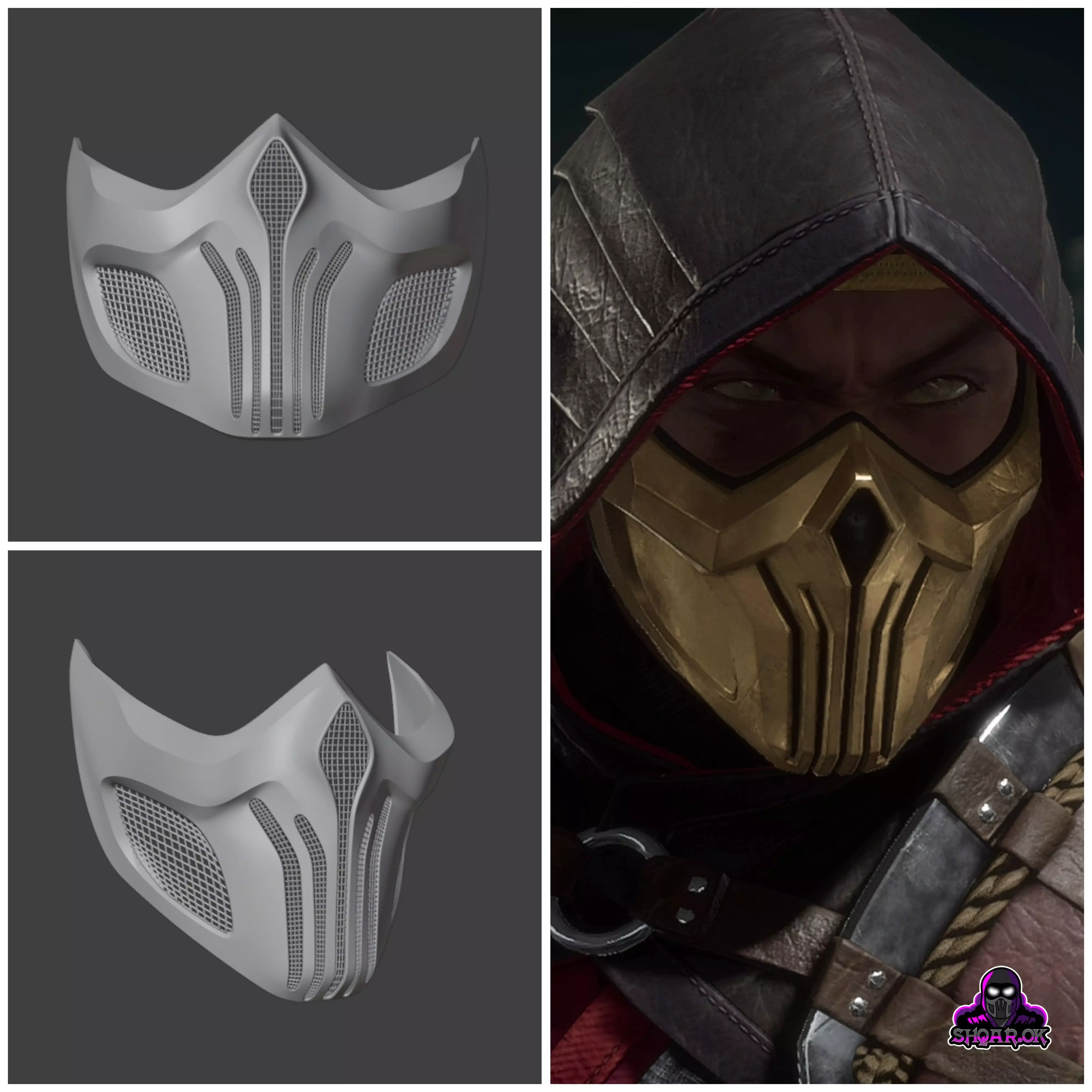 Scorpion mask from Mortal Kombat 11 - Tachijitsu Master 3D print model_0