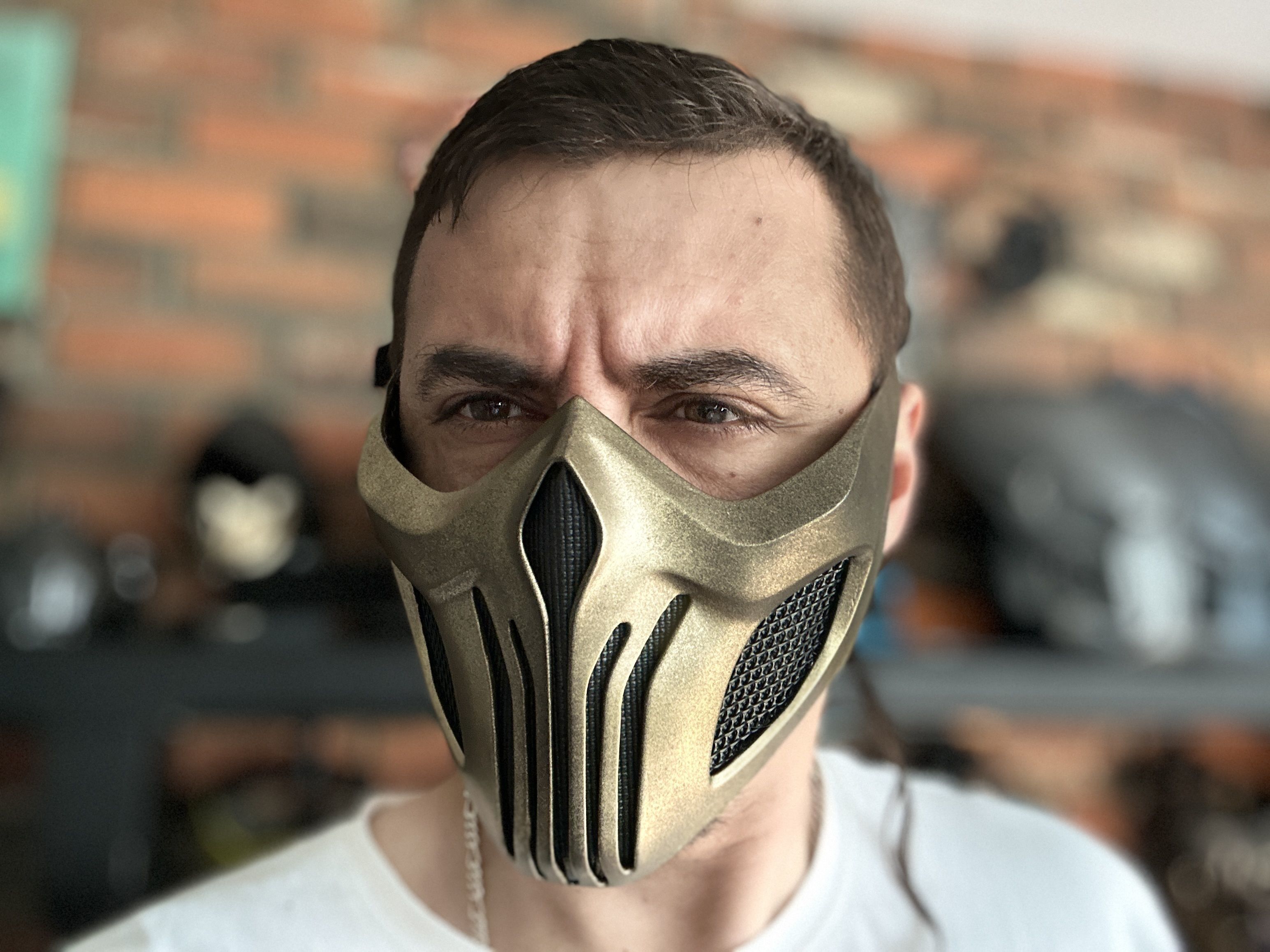 Scorpion mask from Mortal Kombat 11 - Tachijitsu Master 3D print model_1