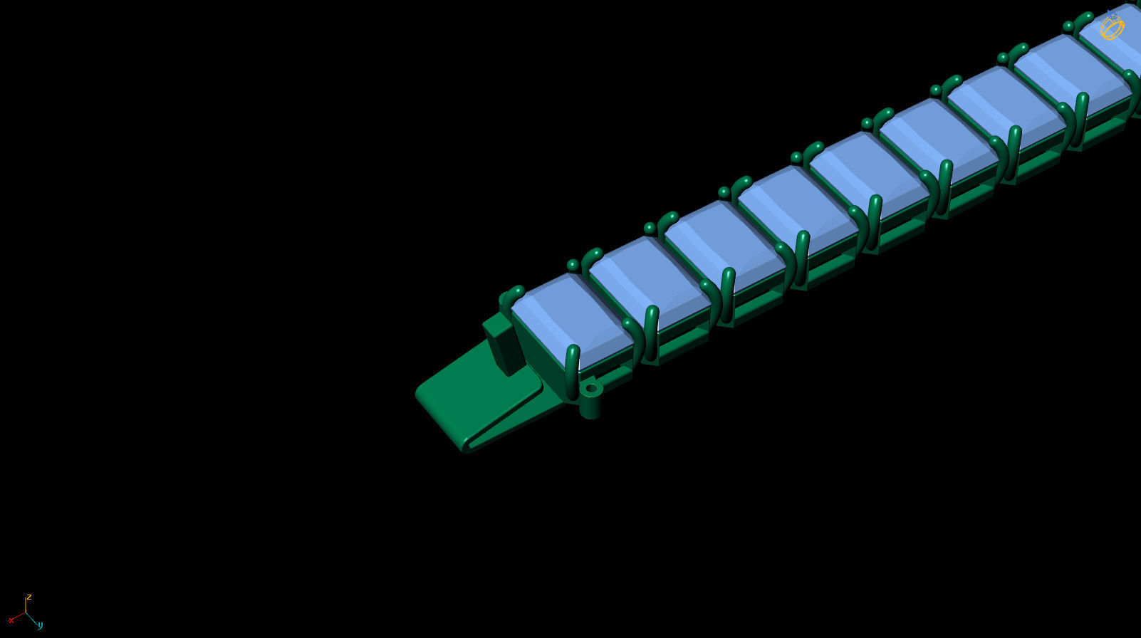 Riviera Tennis Bracelet Short Way Octagonal 7x5 mm 3D print model_12