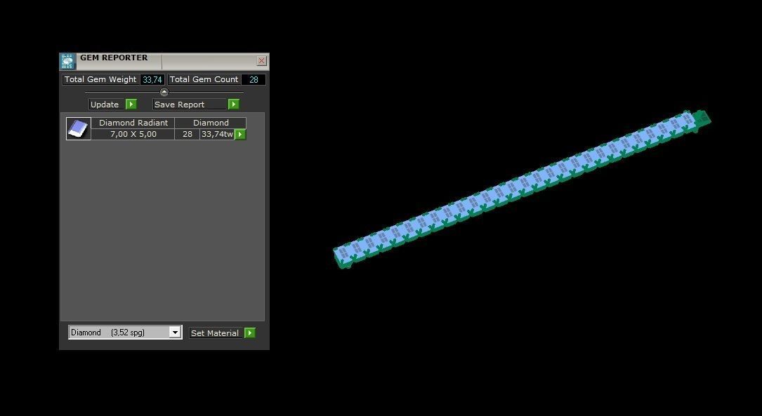 Riviera Tennis Bracelet Short Way Octagonal 7x5 mm 3D print model_4