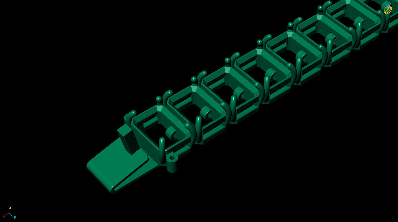 Riviera Tennis Bracelet Short Way Octagonal 7x5 mm 3D print model_13