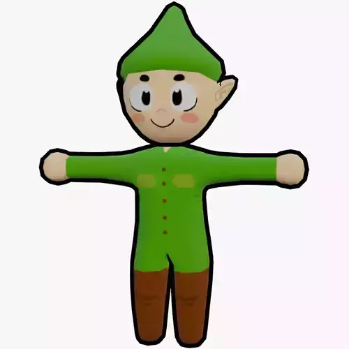 TEXTURED AND RIGGED 3D ELF Low-poly 3D model