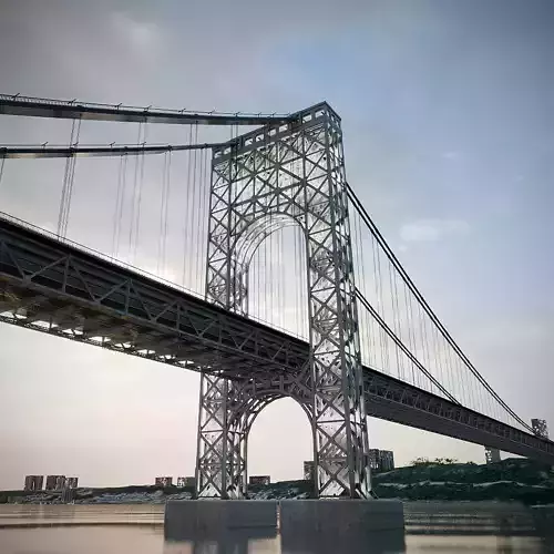 NYC George Washington Bridge  Low-poly 3D model