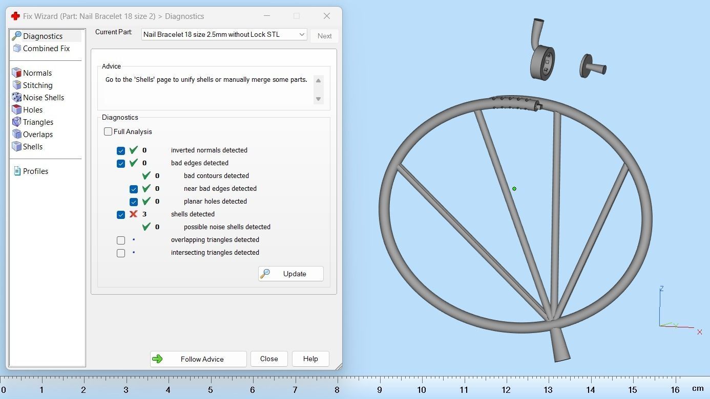 Juste un clou Bracelet 18 Size Small Version N189 3D print model_10