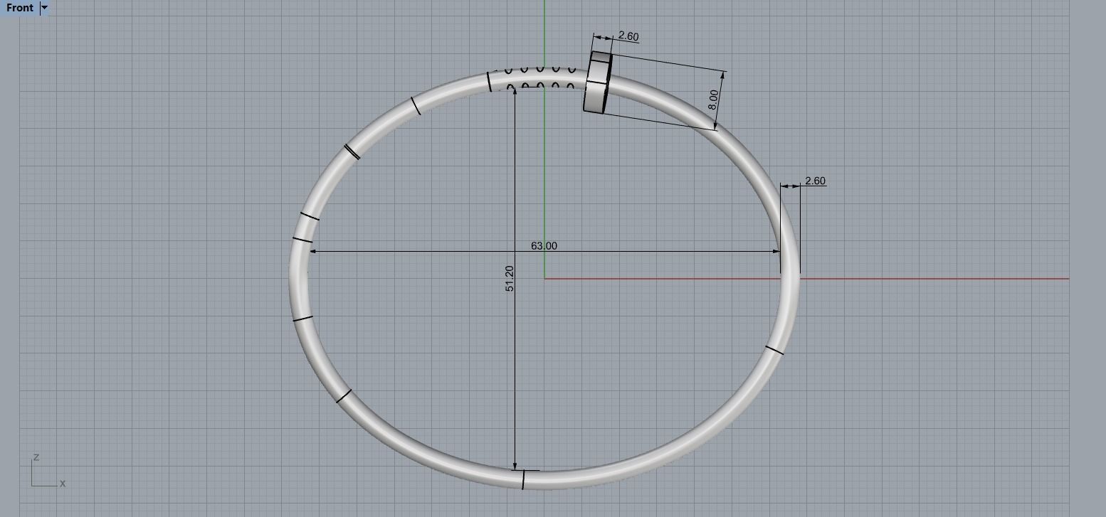 Juste un clou Bracelet 18 Size Small Version N189 3D print model_6