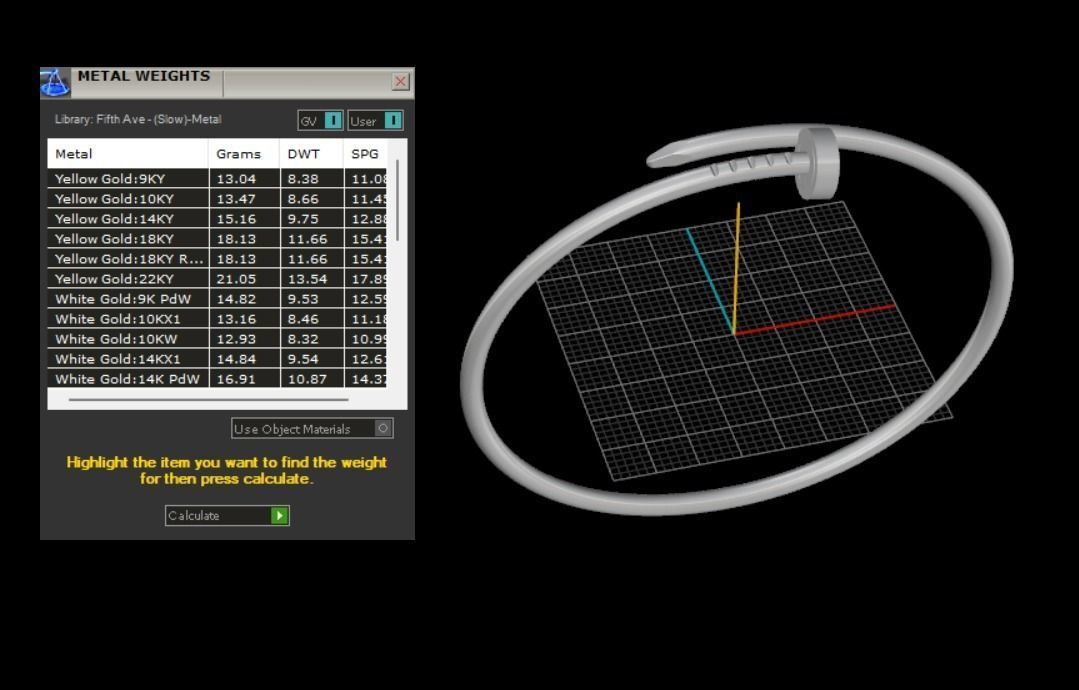 Juste un clou Bracelet 18 Size Small Version N189 3D print model_8