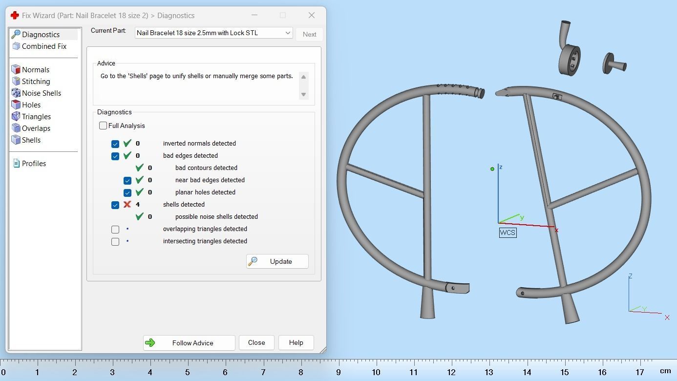 Juste un clou Bracelet 18 Size Small Version N189 3D print model_9