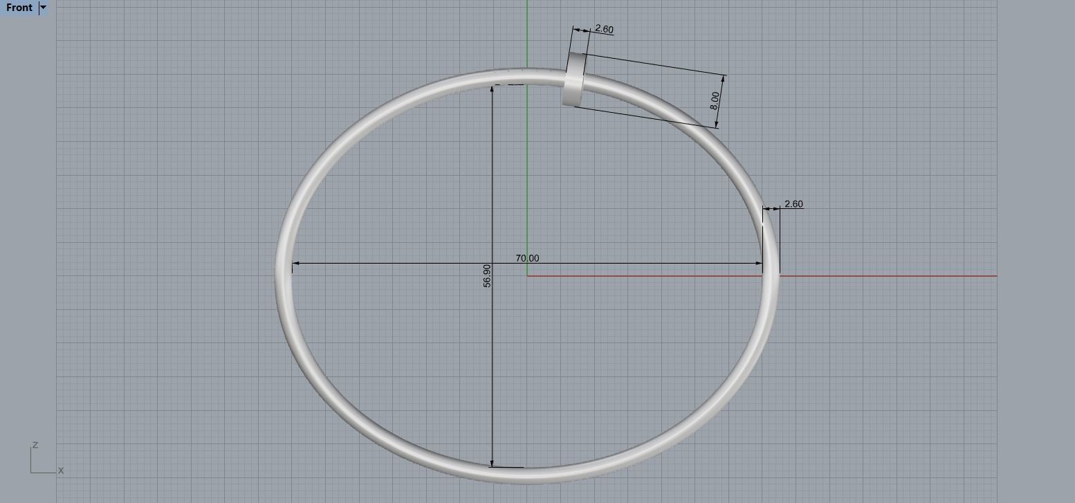 Juste un clou Bracelet 20 Size Small Version N191 3D print model_6