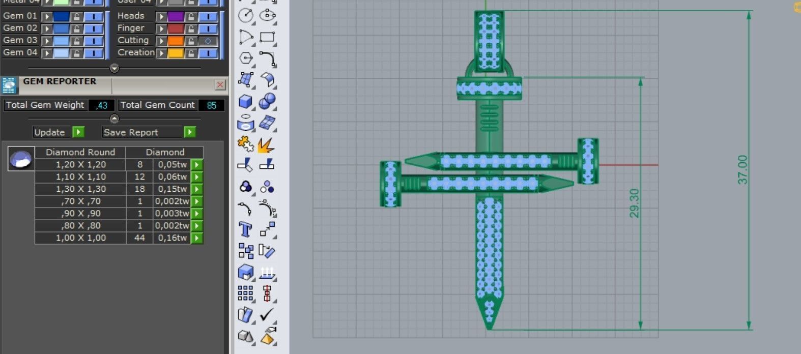 Nail cross pendant 3D print model_3