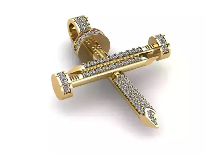 Nail cross pendant