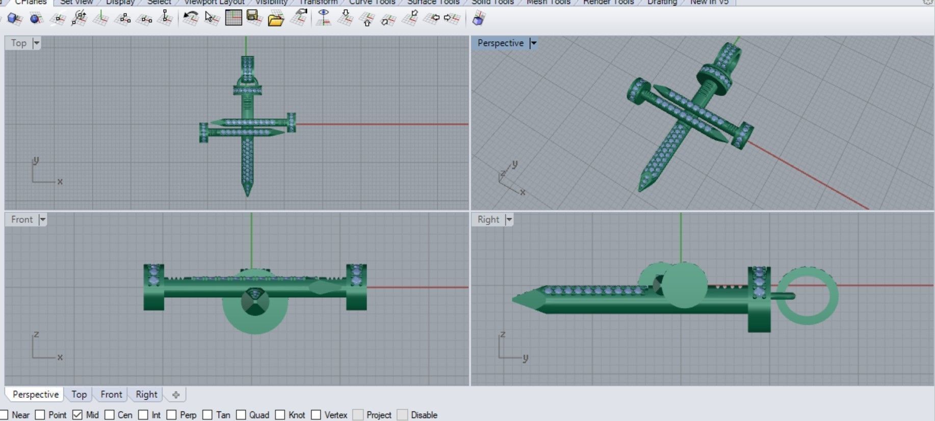 Nail cross pendant 3D print model_5