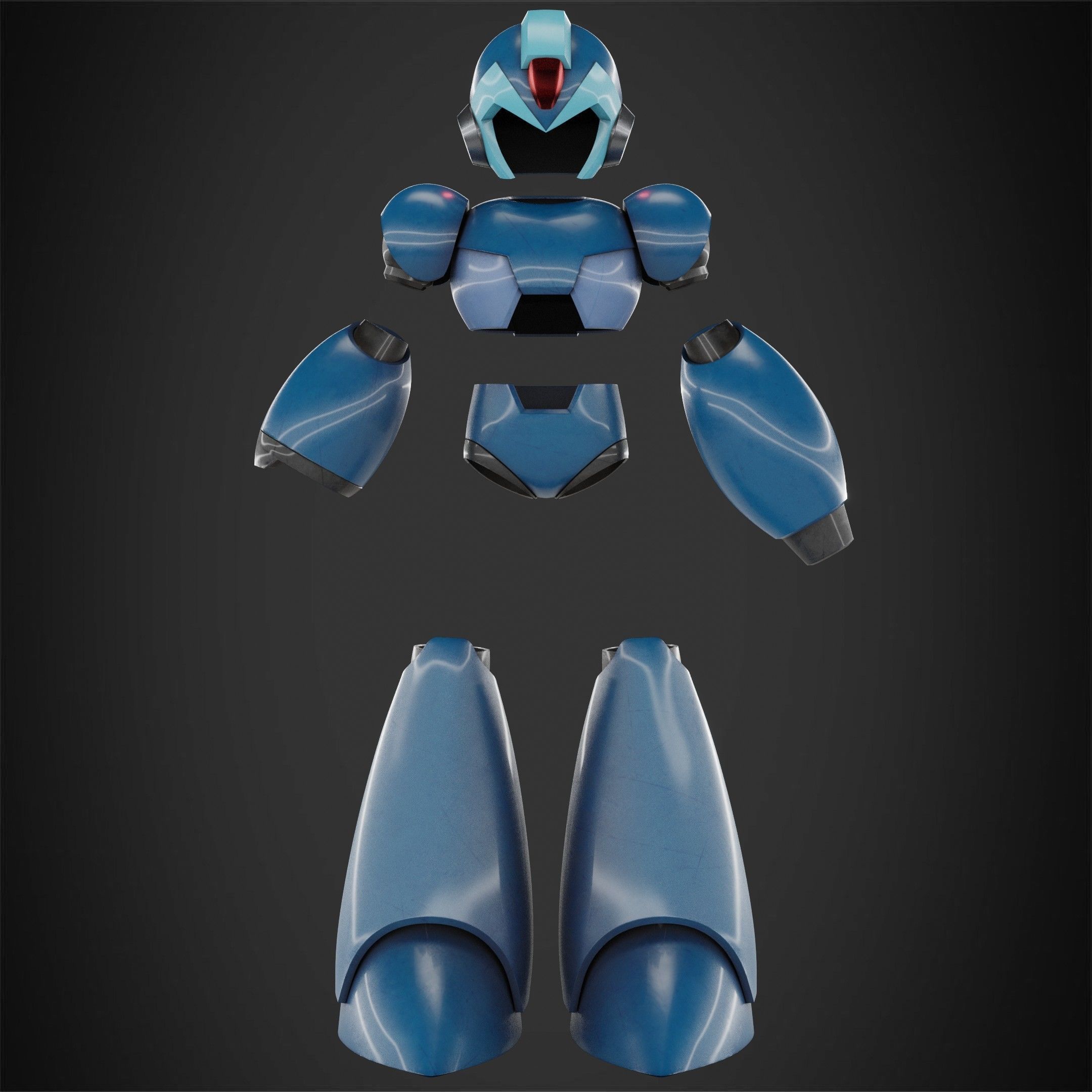 Mega man X Full Armor and Blaster for Cosplay 3D Model Collection_7