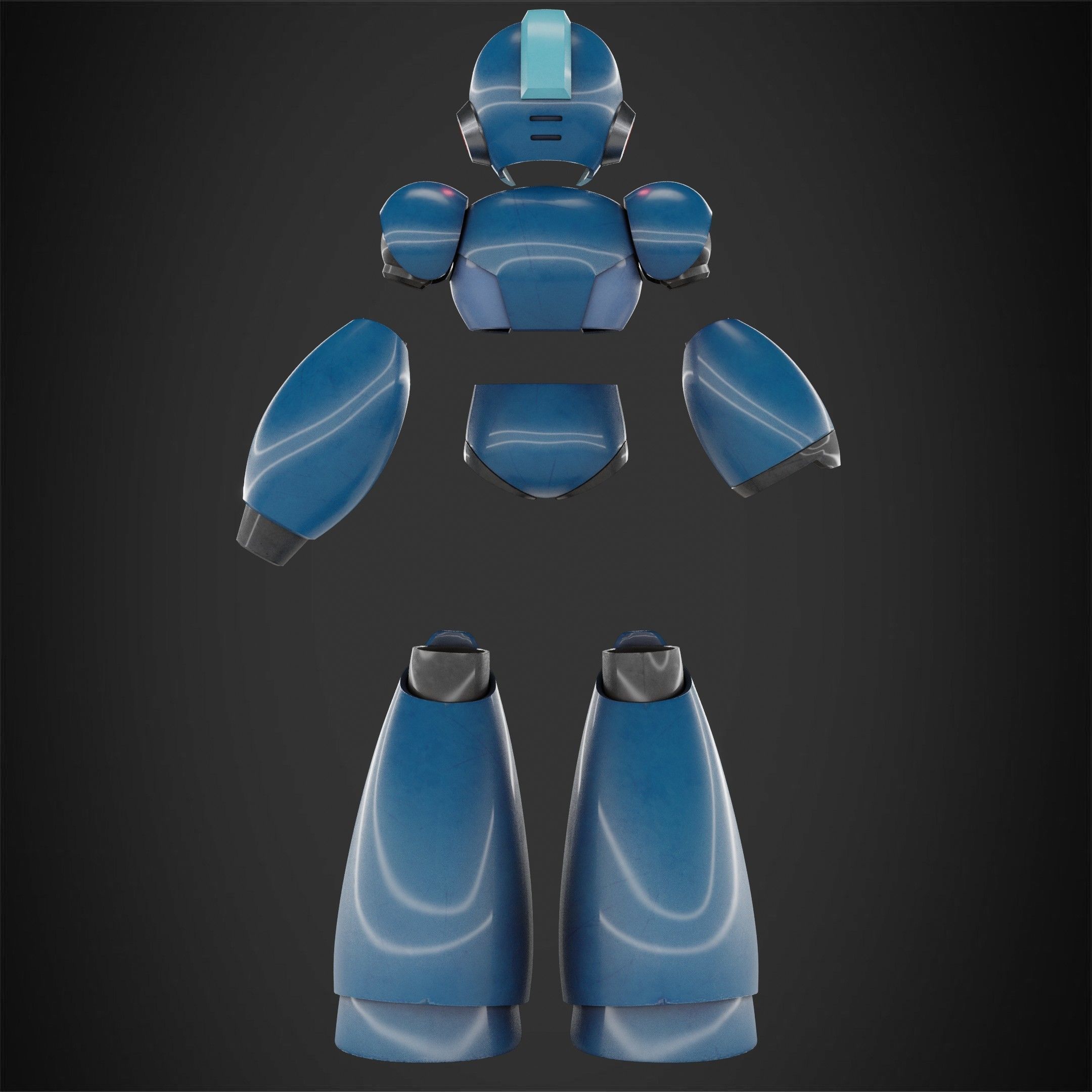 Mega man X Full Armor and Blaster for Cosplay 3D Model Collection_11