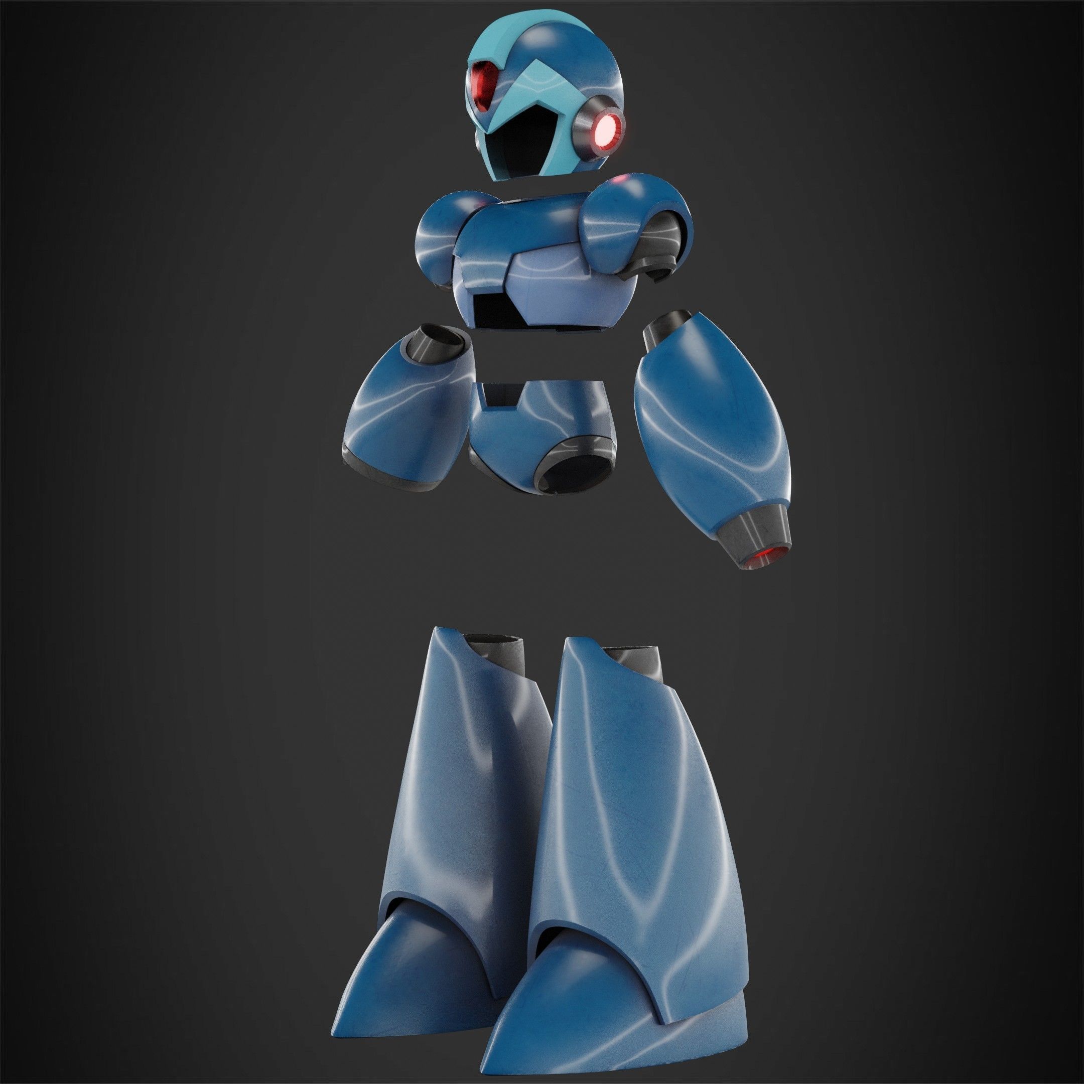 Mega man X Full Armor and Blaster for Cosplay 3D Model Collection_8