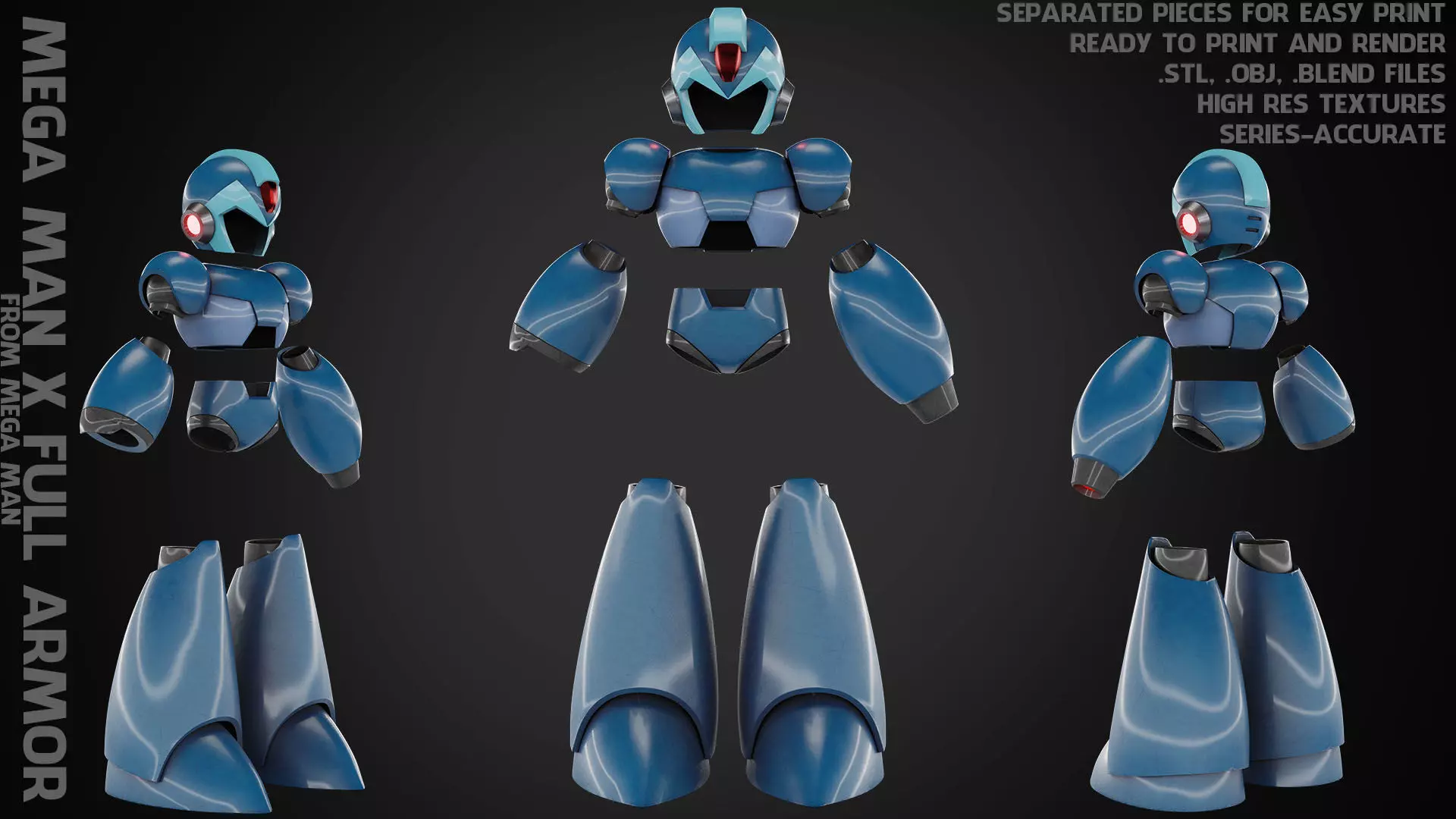 Mega man X Full Armor and Blaster for Cosplay 3D Model Collection_0