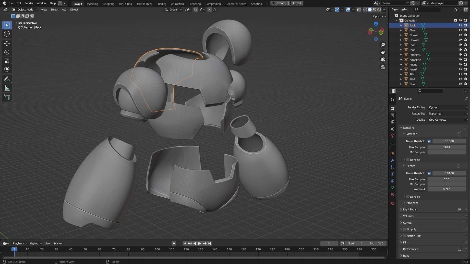 Mega man X Full Armor and Blaster for Cosplay 3D Model Collection_15