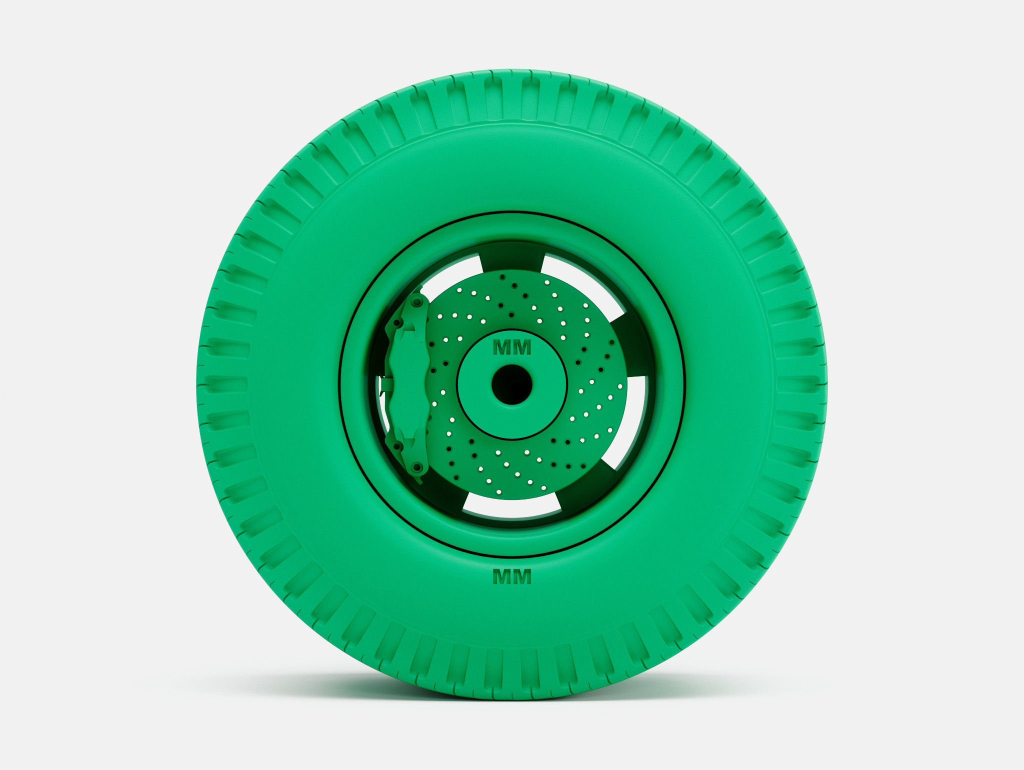 15x10 Radir Tri Ribb Wheel Firestone Dragster Tire 3D print model_2