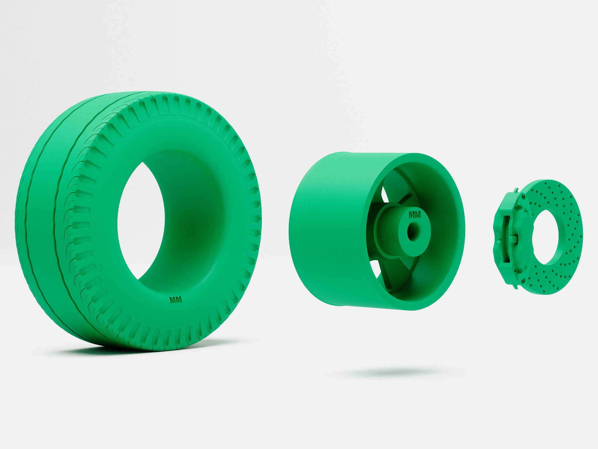 15x10 Radir Tri Ribb Wheel Firestone Dragster Tire 3D print model_4