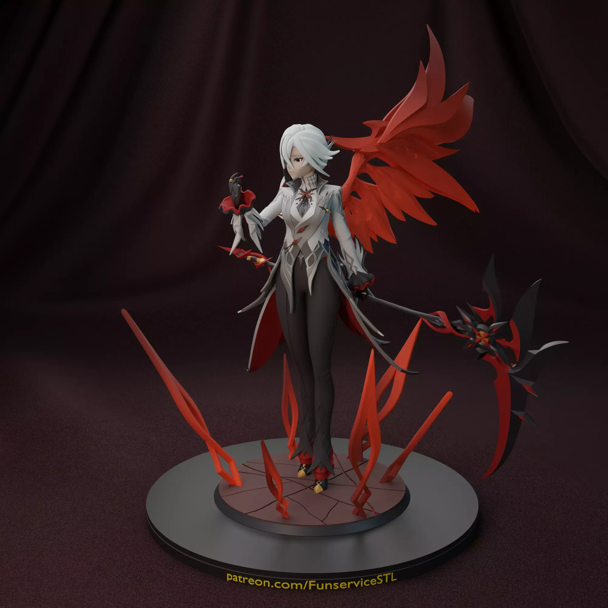 Arlecchino from Genshin Impact 2 versions 3D print model_0