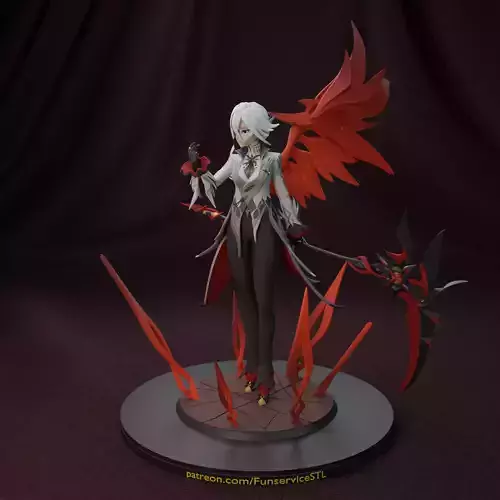 Arlecchino from Genshin Impact 2 versions 3D print model