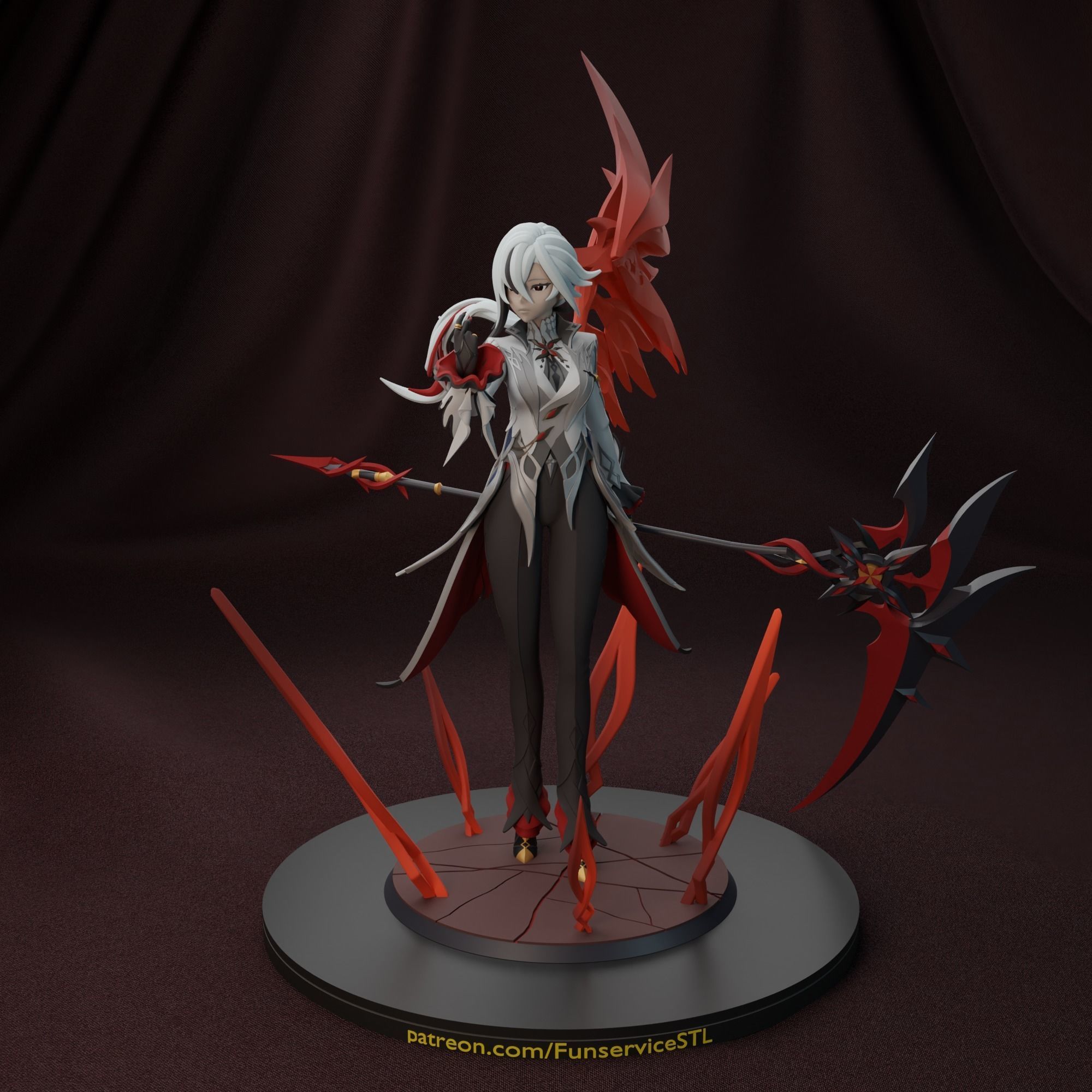 Arlecchino from Genshin Impact 2 versions 3D print model_5