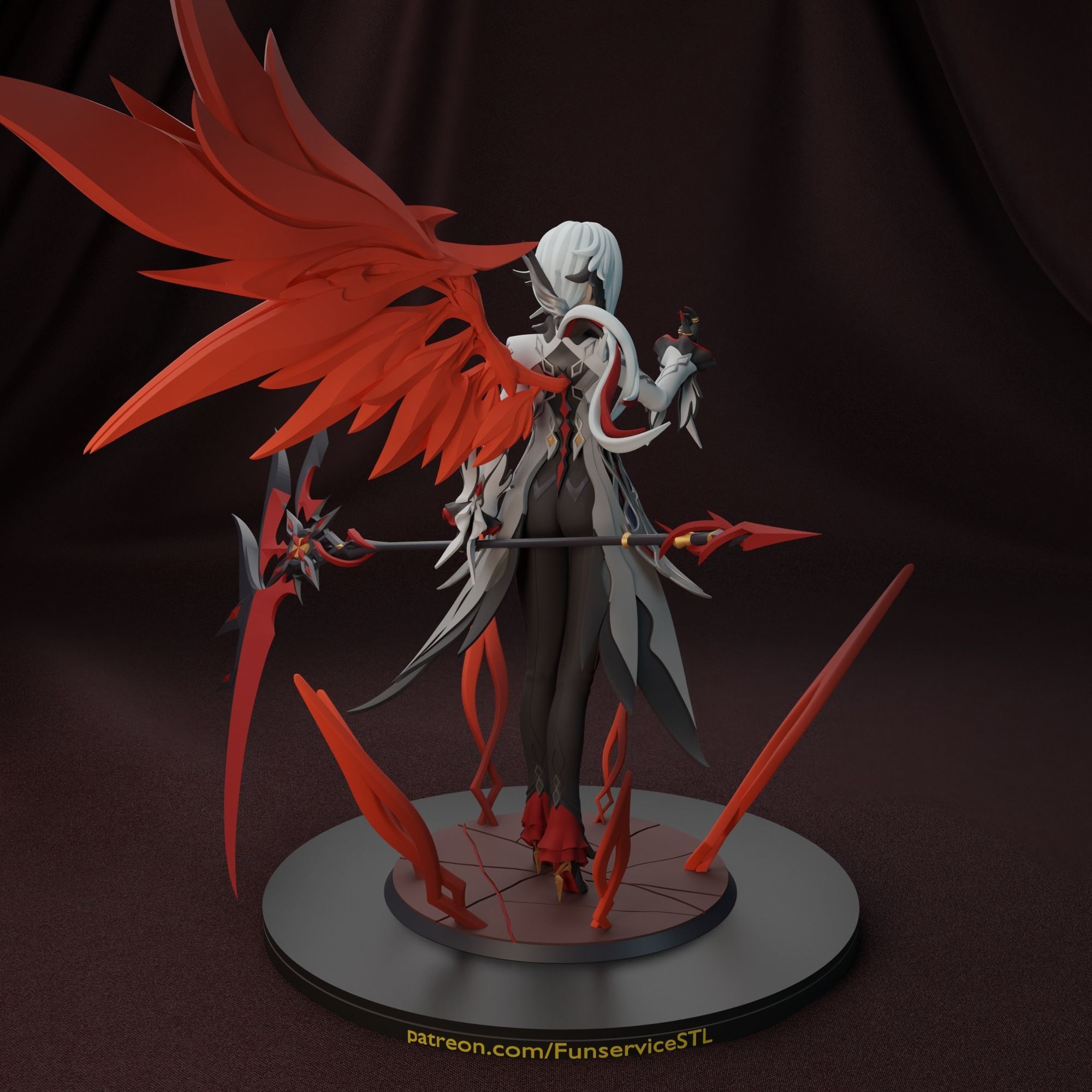 Arlecchino from Genshin Impact 2 versions 3D print model_3