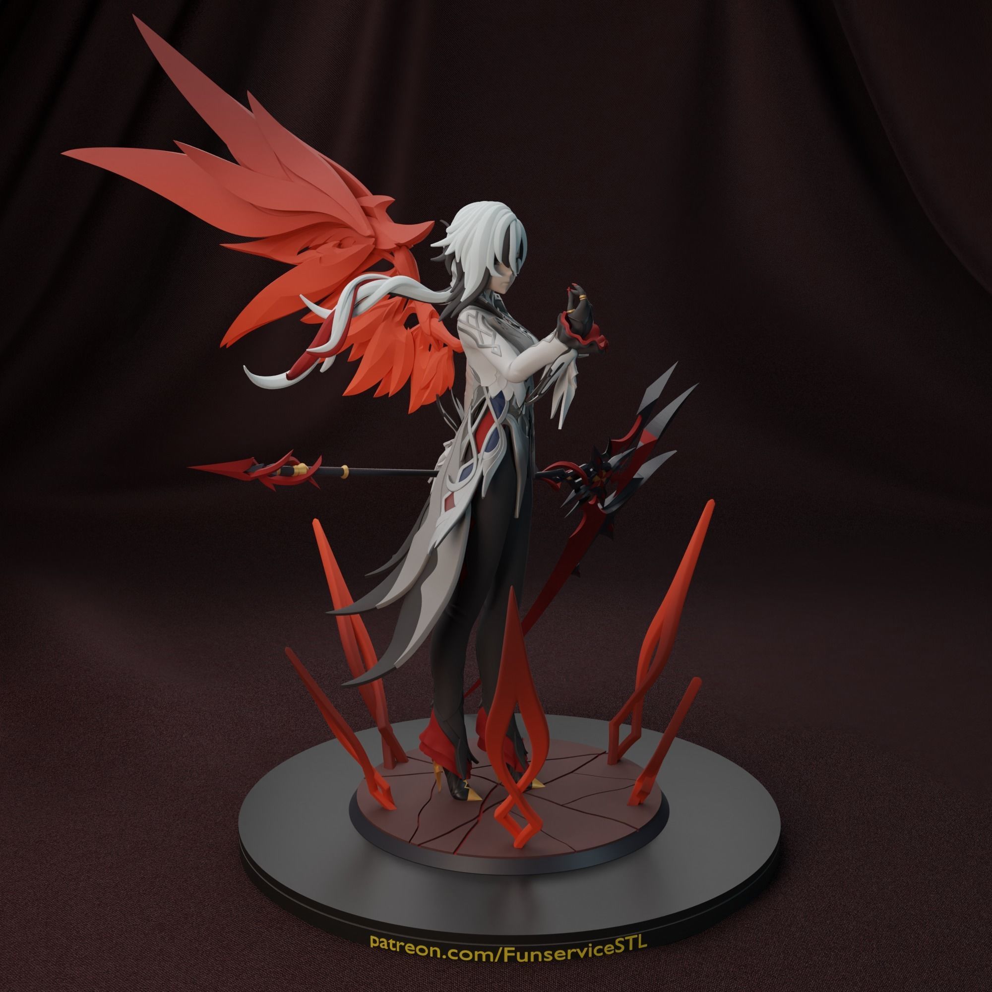 Arlecchino from Genshin Impact 2 versions 3D print model_4