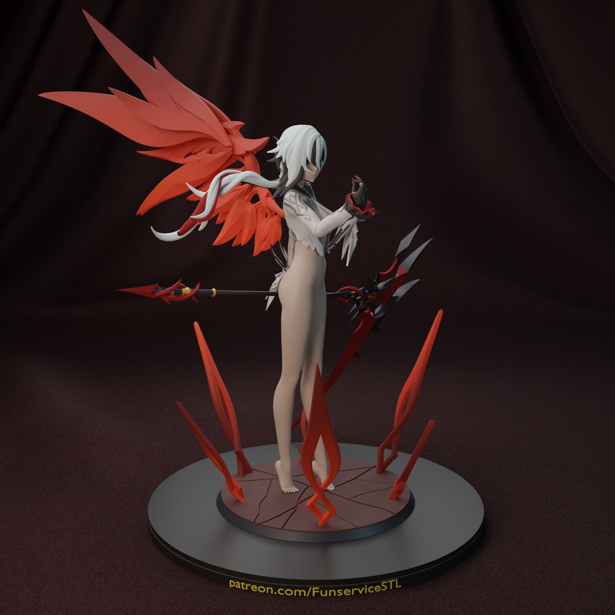 Arlecchino from Genshin Impact 2 versions 3D print model_14