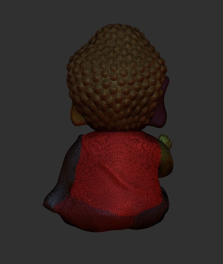 mini budha Low-poly 3D model_2