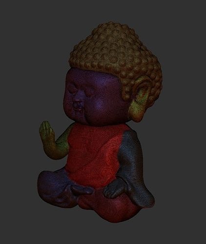 mini budha Low-poly 3D model