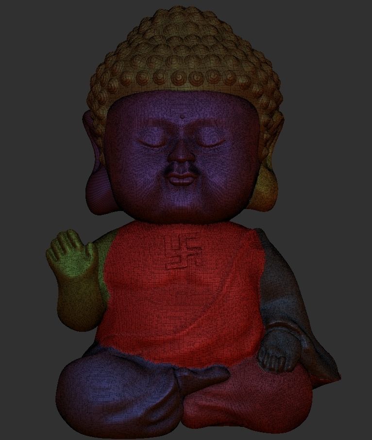 mini budha Low-poly 3D model_1