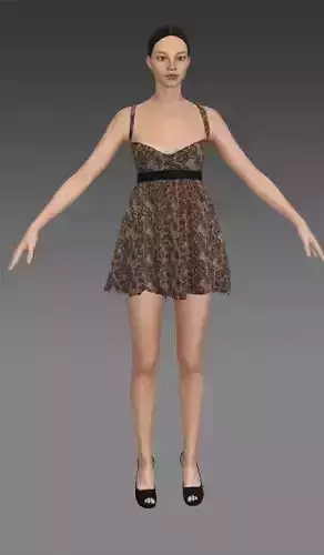 dress a line form belt Low-poly 3D model