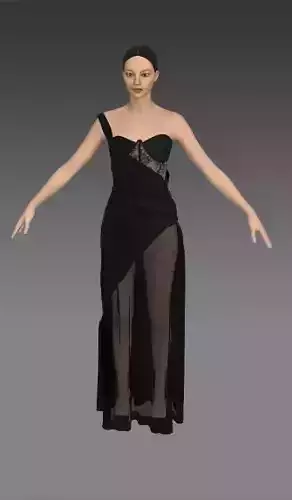 perfect hourglass corset dress drape Low-poly 3D model
