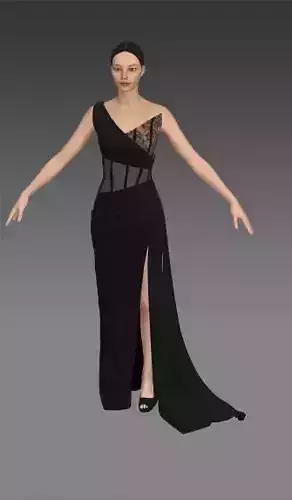 perfect hourglass dress corset Low-poly 3D model