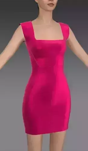 Dress dark pink  hourglass dart 