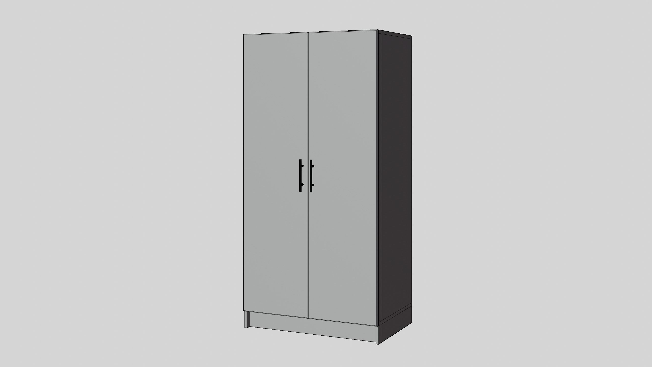 White Wardrobe 3D model_2