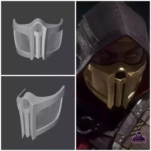 Scorpion mask from Mortal Kombat 11 - Visage of Blazing Anger