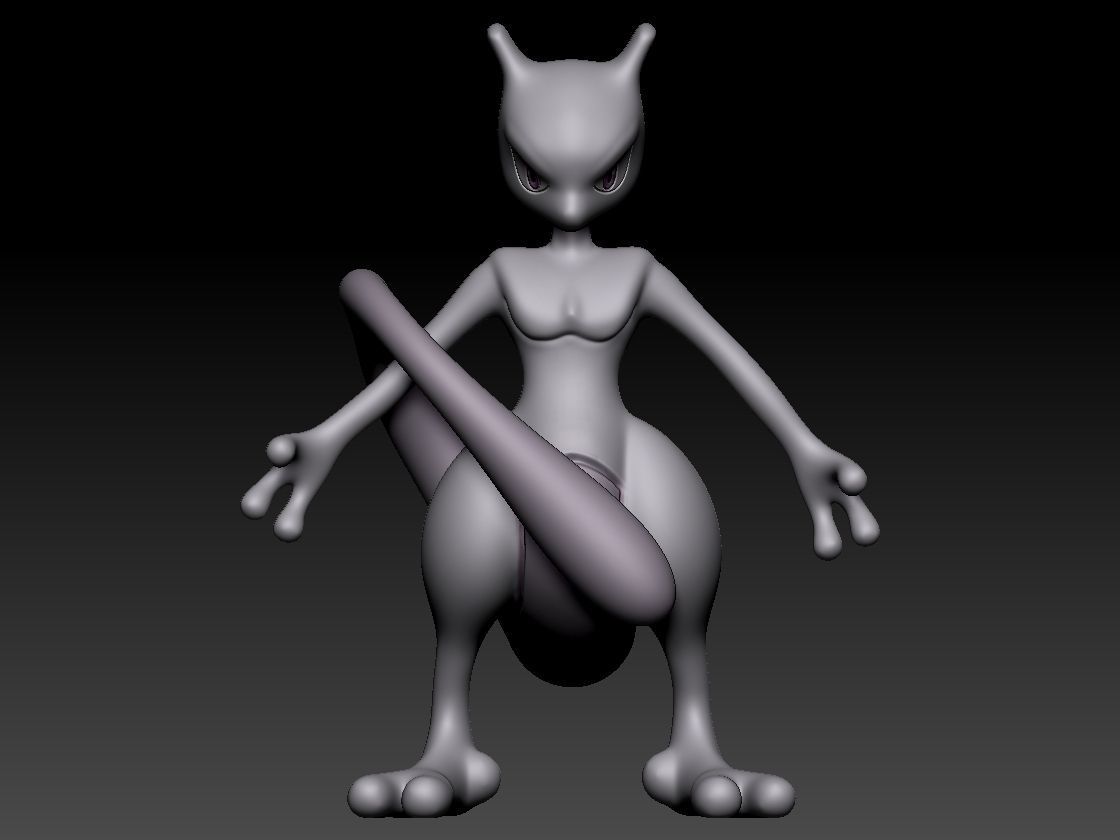Mewtwo Pack X and Y forms 3D print model_3