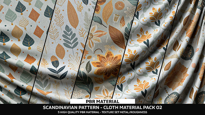 Scandinavian Pattern Fabric - Cloth Texture - Material Pack 02 Texture