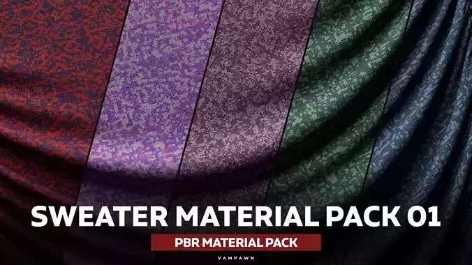 PBR Sweater Cloth Texture Pack 01 - Material Pack 