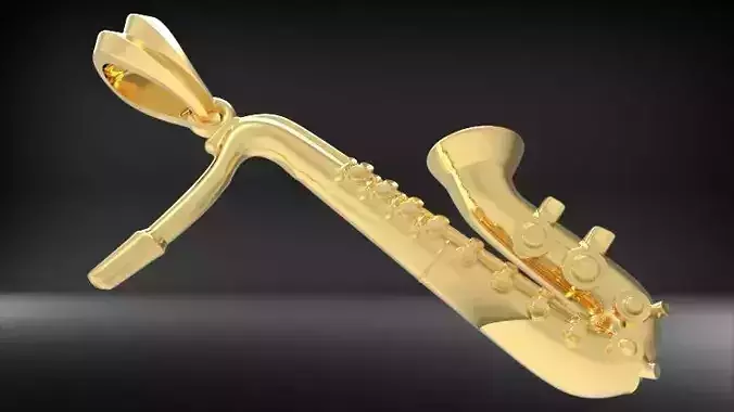 Saxophone pendant Necklace Charm Bracelet Jewelry 3D print model