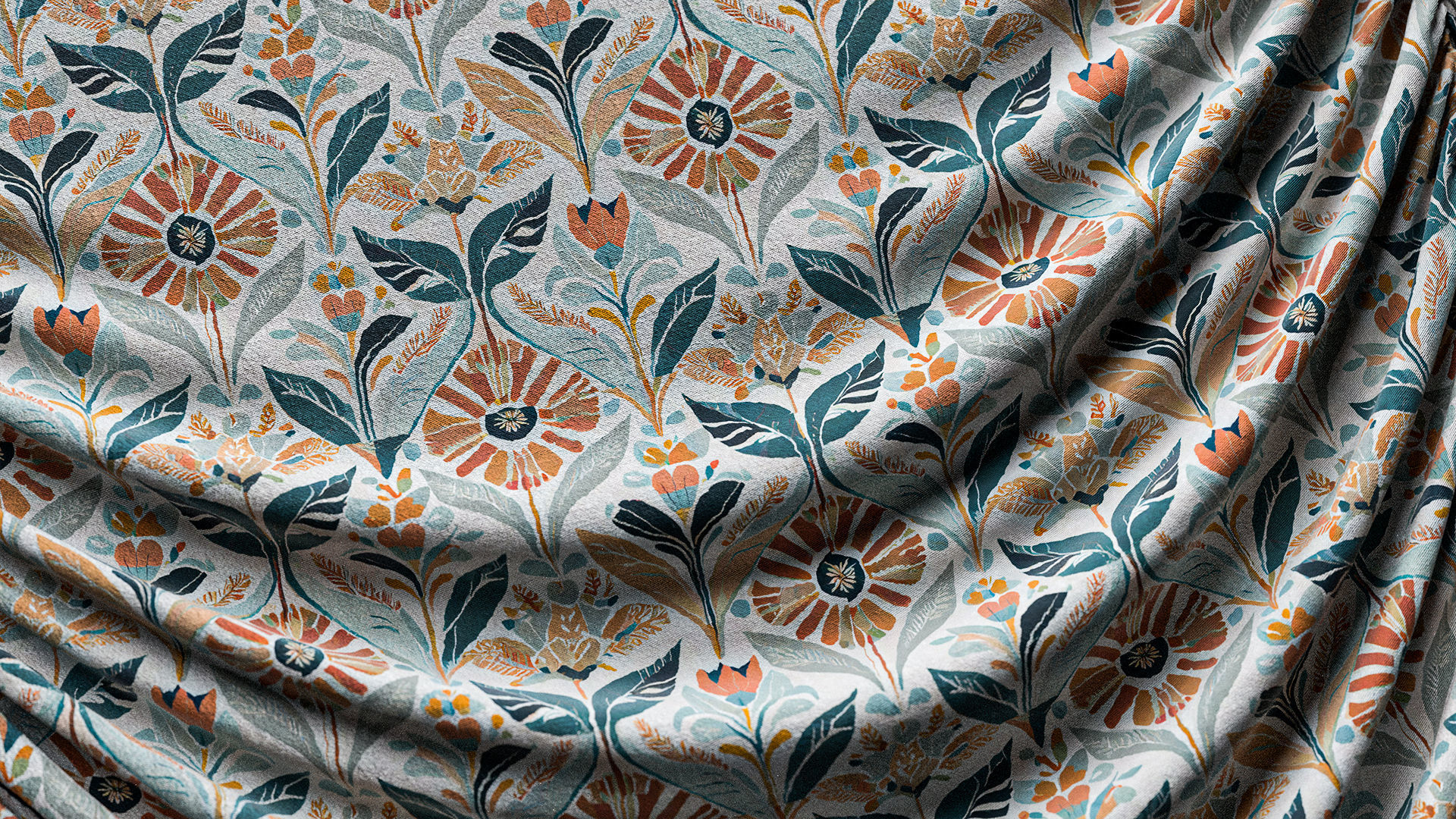 Victorian Flowers Cloth Fabric PBR Texture Pack Texture_4
