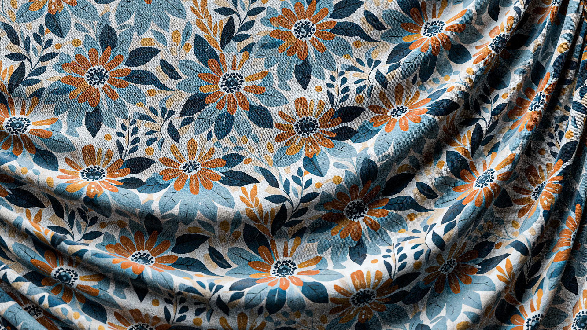 Victorian Flowers Cloth Fabric PBR Texture Pack Texture_1