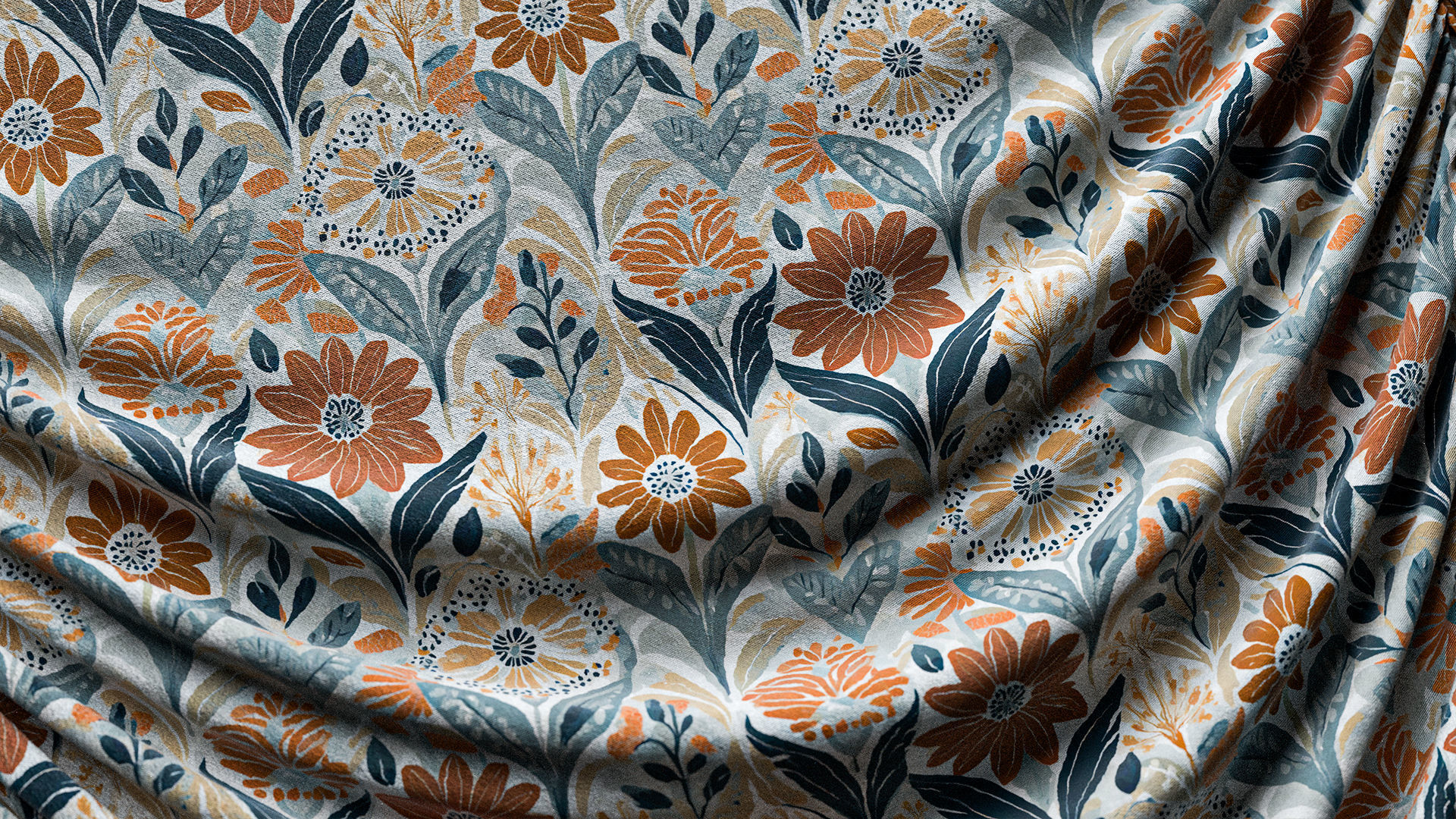 Victorian Flowers Cloth Fabric PBR Texture Pack Texture_5