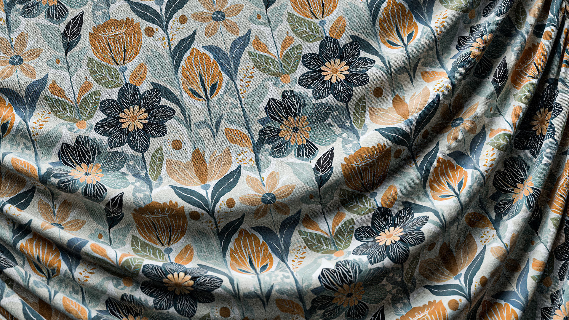 Victorian Flowers Cloth Fabric PBR Texture Pack Texture_2