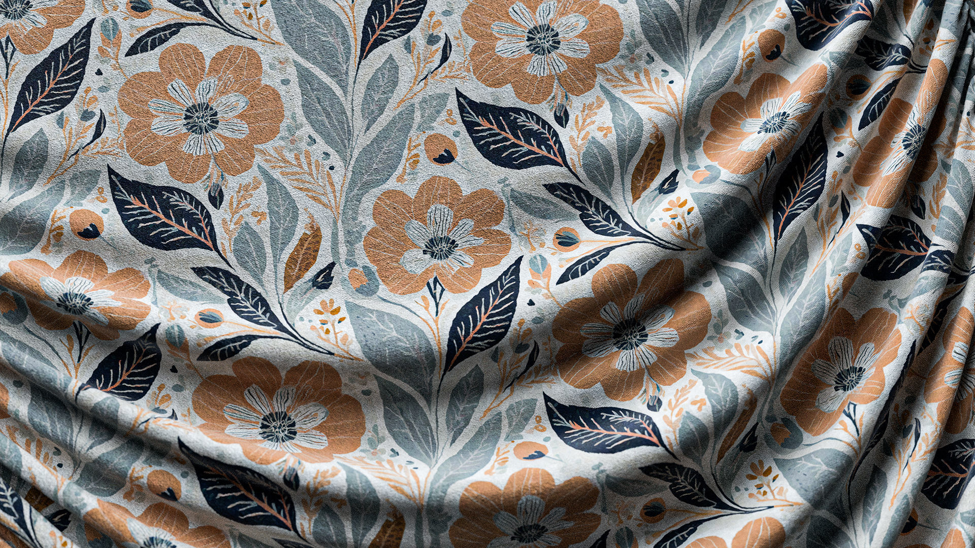 Victorian Flowers Cloth Fabric PBR Texture Pack Texture_3