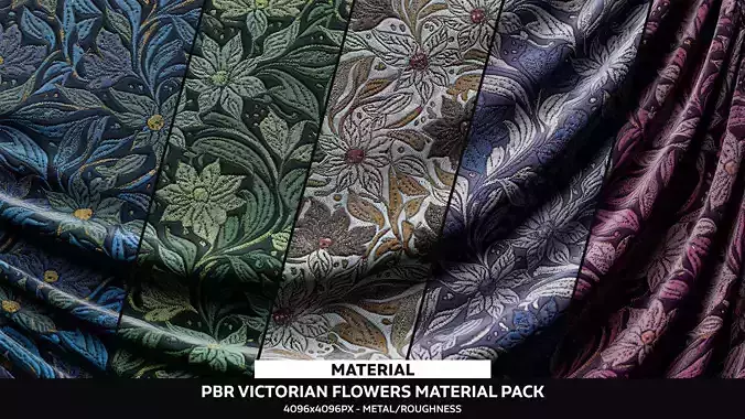 Victorian Flowers - Cloth Texture - Material Pack